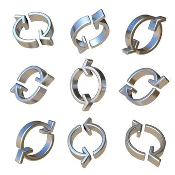 Metal dimensional circular arrows 3D Metal dimensional circular arrows 3D ... Stock Photos