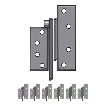 Metal door hinge cartoon vector graphic Illustration