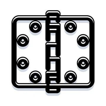 Metal door hinge hardware connecting construction elements イラスト素材