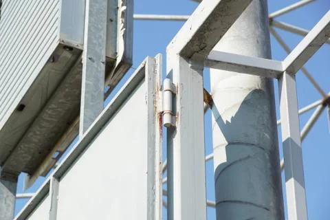 Metal door hinge Stock Photos