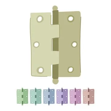 Metal door hinge vector cartoon graphic Stock Illustration