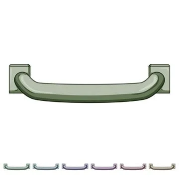 Metal drawer cabinet pull hardware accessory graphic Stock Illustration