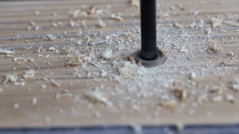 Metal drill bit make holes Stock Footage 81796458