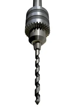 Metal drill chuck and bit perspective イラスト素材