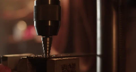 Metal drill machine in process of work Video stock 259389800