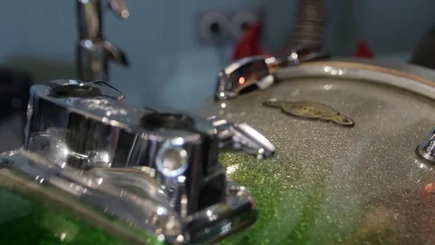  Metal drum brushes Stock Footage 101434480