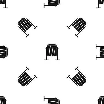 Metal dust bin pattern seamless black Stock Illustration