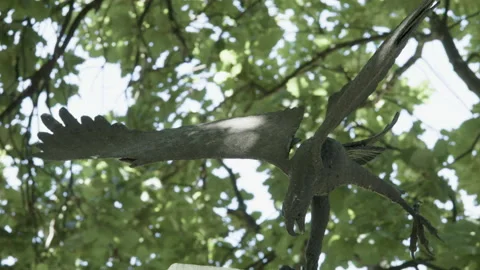 Metal Eagle statue with a tree in the background. Stock-Footage 135597670