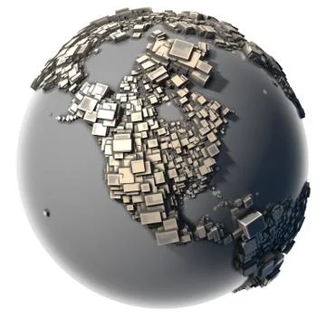 Metal earth - the block structure Stock Illustration
