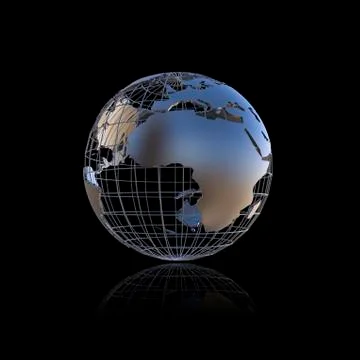 Metal earth globe Illustrazione stock