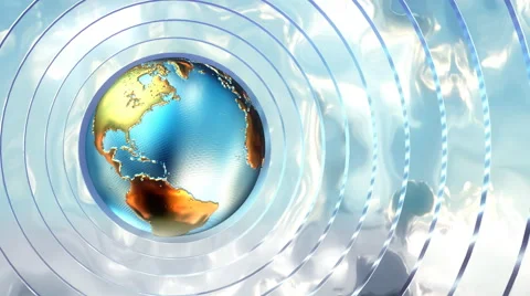 Metal earth rotating on abstract background. Loop. Stock Footage 44558996