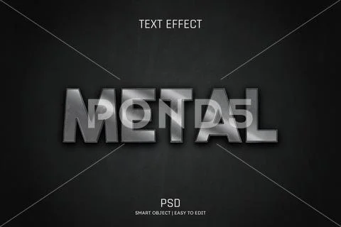 METAL editable text effect PSD photoshop format PSDテンプレート