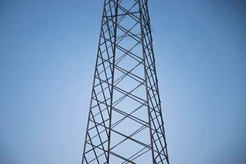 Metal Electric pole tower. Stock Photos