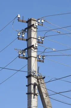 Metal electric post Stock Photos