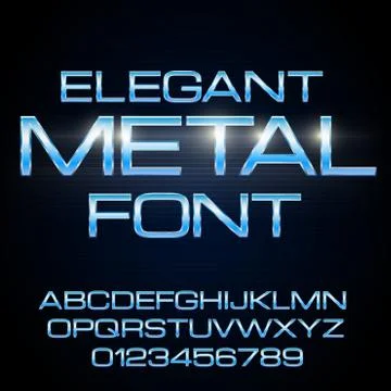 Metal Elegant Font Stock Illustration