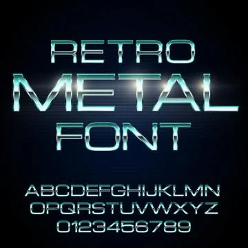 Metal Elegant Font Stock Illustration