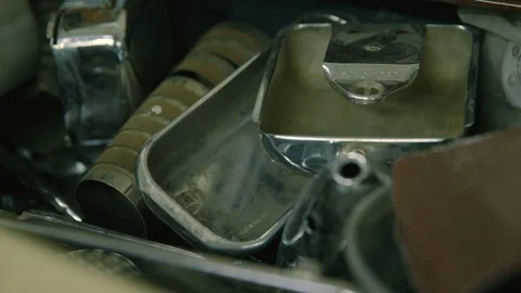 Metal Elements in a Car Workshop. It is Getting Darker Stock Footage 73521131