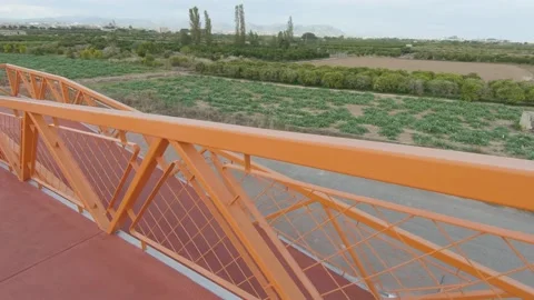 Metal elevated pedestrian crossing Stock-Footage 170068168