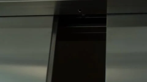 Metal elevator doors open Stock Footage 156854890