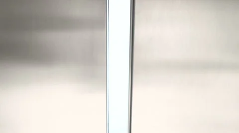 The metal elevator doors opening and closing on the white background Stock-Footage 51440152