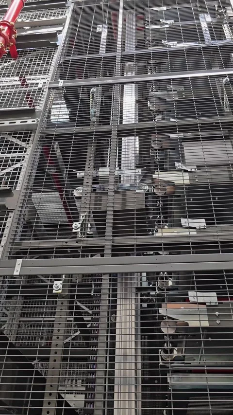 Metal elevator hoist in factory Stock Footage 320741023
