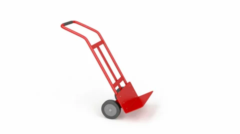 Metal empty hand truck Stock Footage
