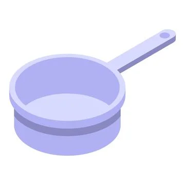 Metal empty pan icon isometric vector. Gourmet cooking element Illustrazione stock