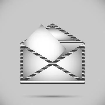 Metal envelope with letter Stock Illustration