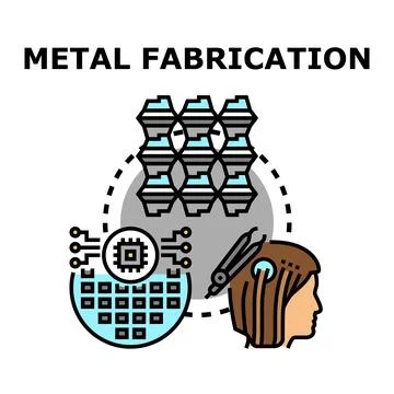 Metal fabrication engineering process concept illustrating advanced manufac.. Stock Illustration