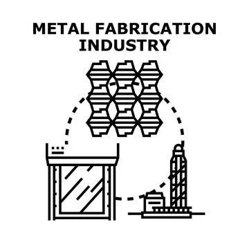 Metal fabrication industry process and manufacturing concept Stock Illustration