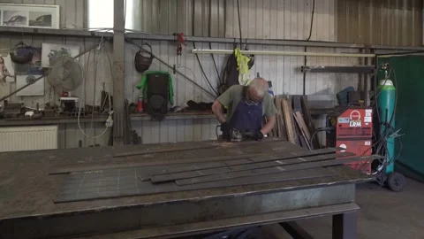 Metal Fabricator at work Video stock 245282878