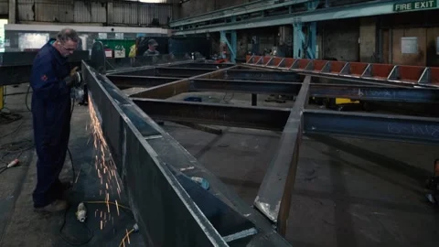 Metal Fabricator at work Video stock 245282905