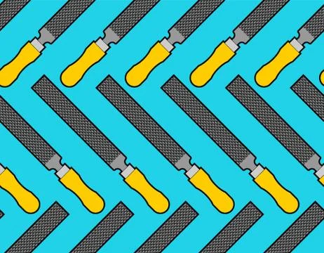 Metal file pattern seamless. Rasp tool background. vector texture Illustrazione stock