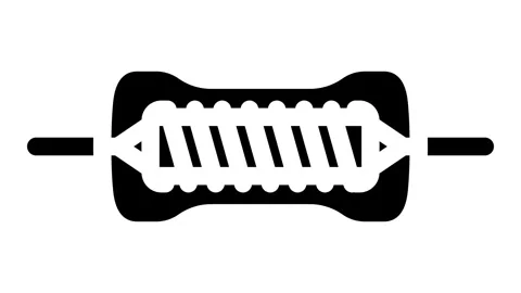 Metal film resistor electronic component glyph icon animation Stock Footage 326745448