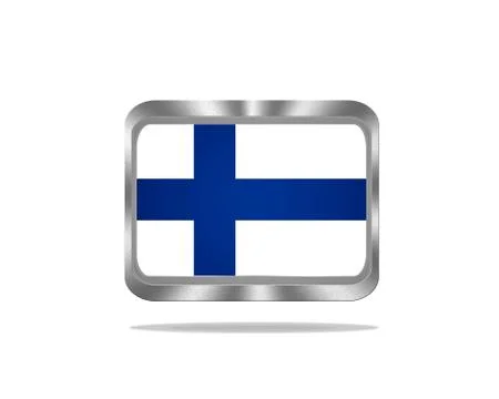 Metal finland flag. Stock Illustration