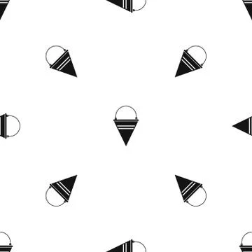 Metal fire bucket pattern seamless black Stock Illustration