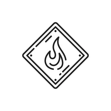 Metal fire flame precaution safety emergency label 스톡 일러스트