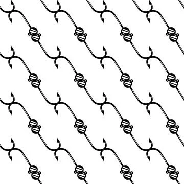 Metal fish hook pattern seamless vector イラスト素材