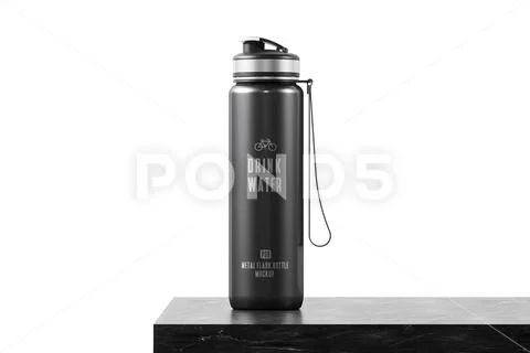 Metal Flask Bottle Mockup Modello PSD