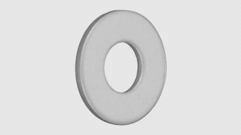 Metal Flat Washer Rotating – Through view with Alpha Channel Stock Footage 338354230