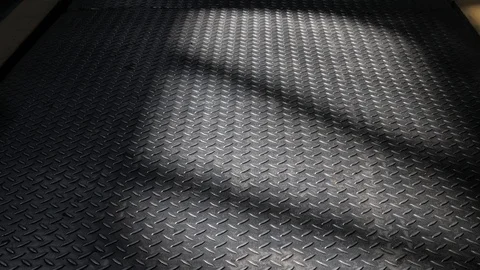 The metal floor of the workshop on which the windows are reflected. Stock Footage 116763395