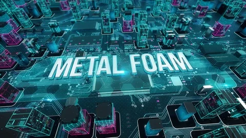 Metal foam with digital technology concept Video stock 104072123