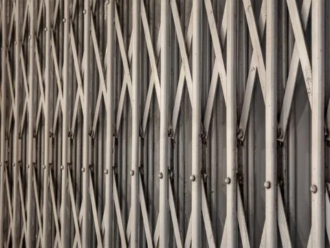 Metal Folding Security Gate Texture Background Stock Photos
