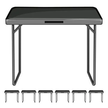 Metal folding table cartoon vector graphic Stock Illustration