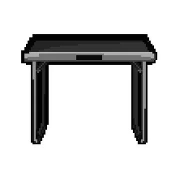 Metal folding table pixel art vector illustration Stock Illustration