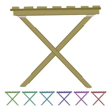 Metal folding table vector cartoon graphic Stockillustratie