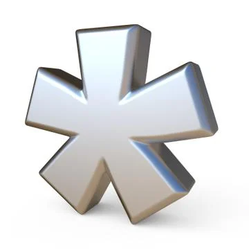 Metal font ASTERISK 3D Stock Illustration