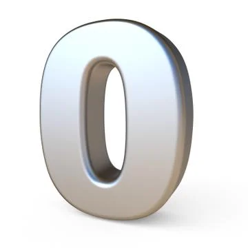 Metal font NUMBER ZERO 0 3D Stock-Illustration