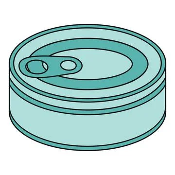 Metal food can with ring pull opening Stock Illustration