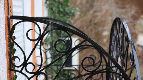 Metal forging with rain drops Stock Footage 36159276